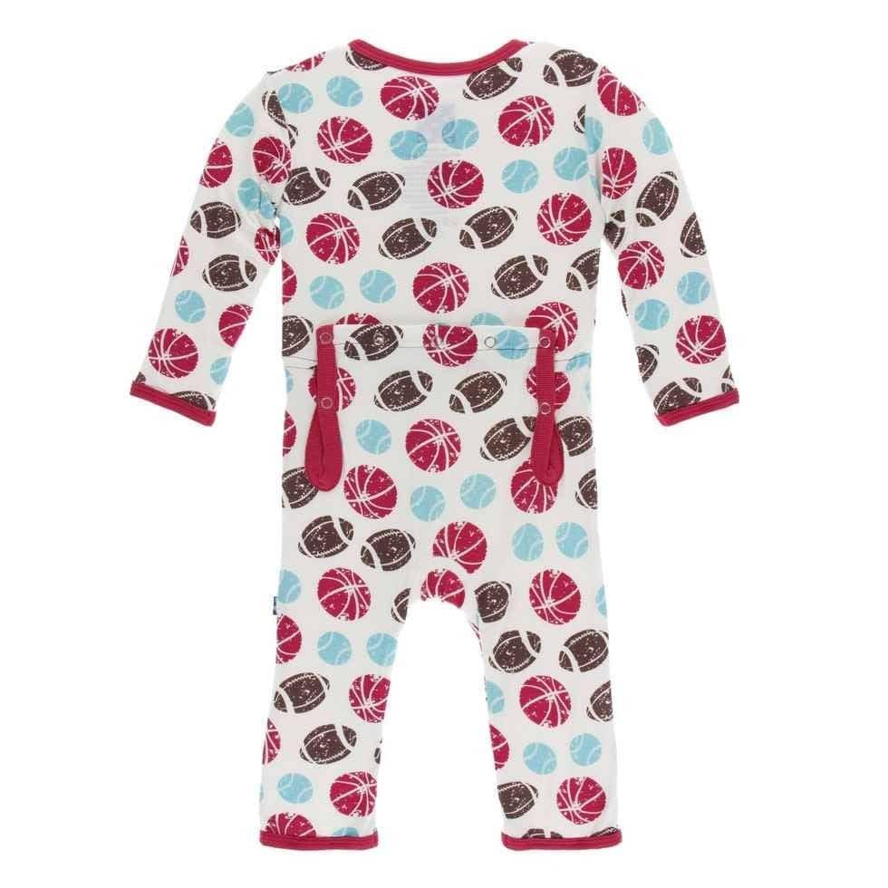 Print Bamboo Coverall with Snaps - Natural Sports - Image 2