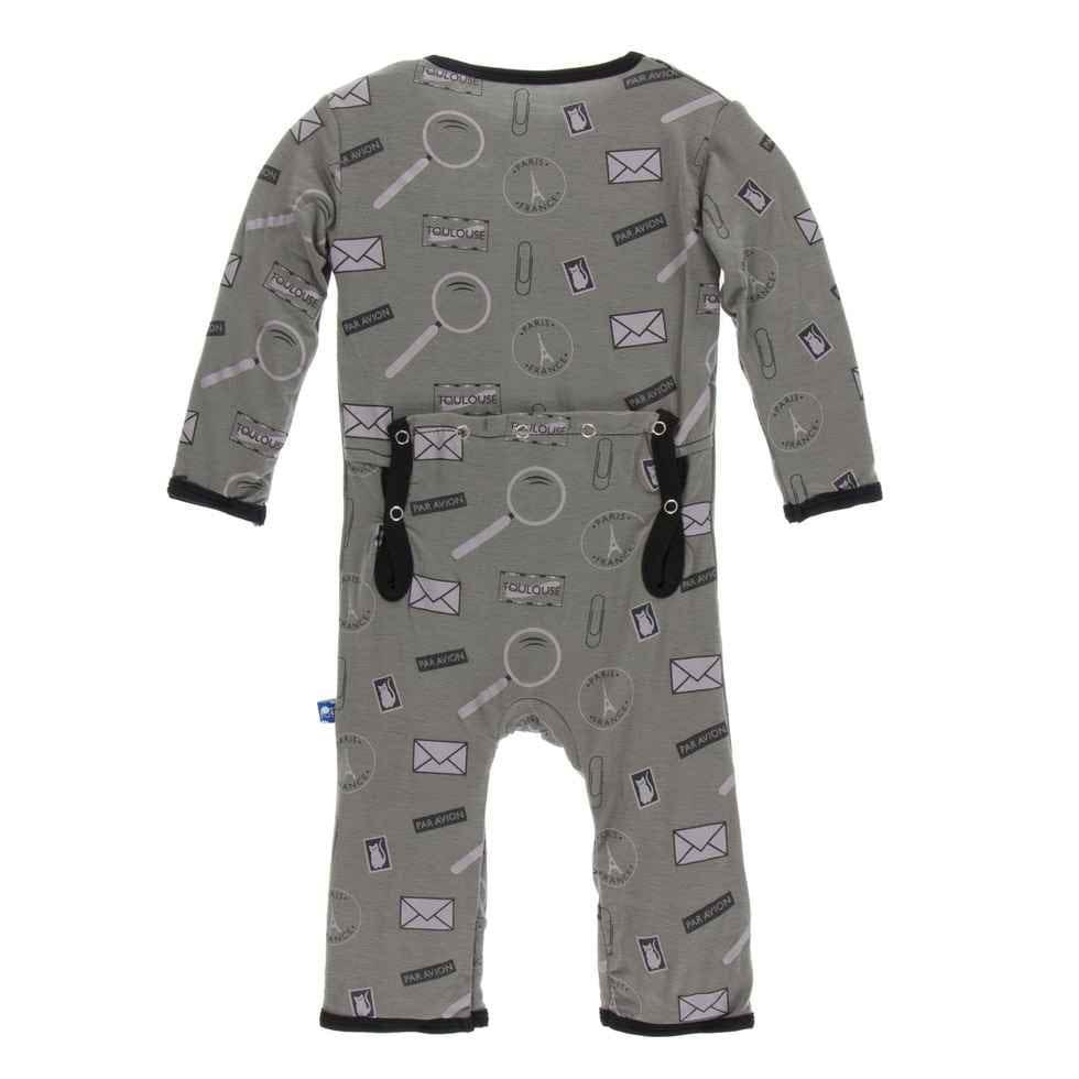Print Bamboo Coverall with Snaps - Par Avion - Image 2