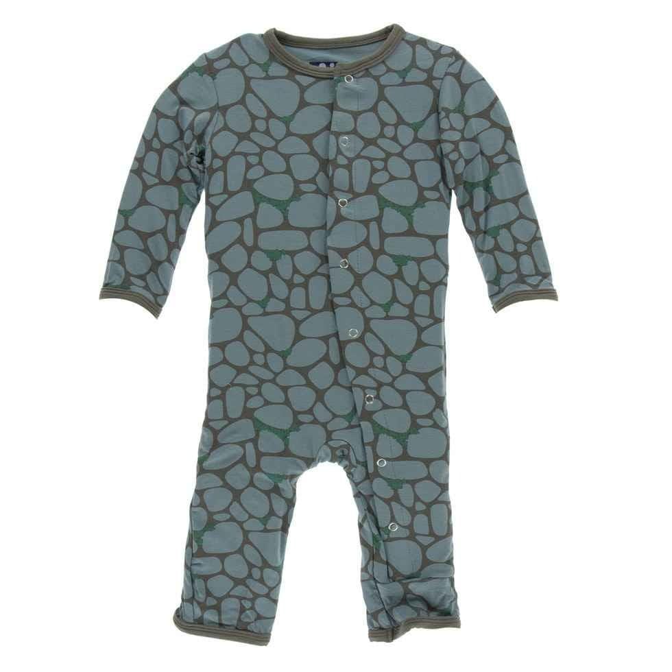 Print Bamboo Coverall with Snaps - Sea Rolled Rocks - Image 2