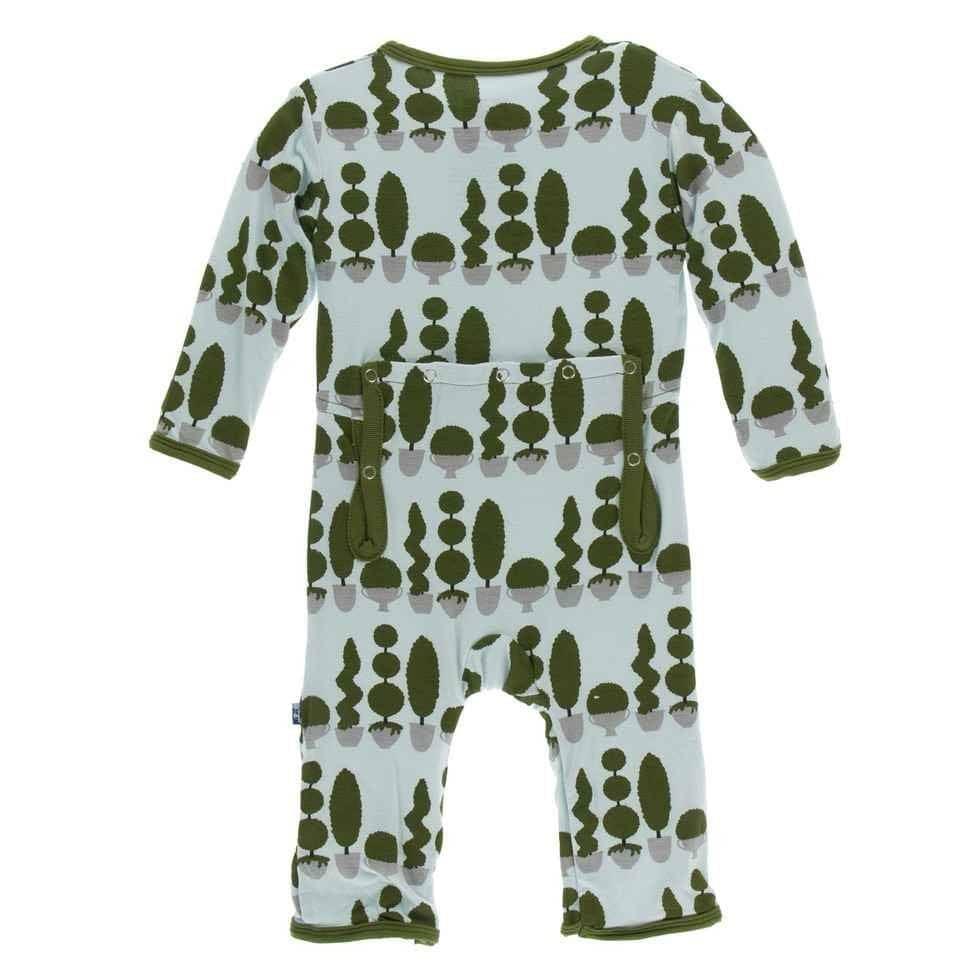 Print Bamboo Coverall with Snaps - Spring Sky Villa Garden - Image 2