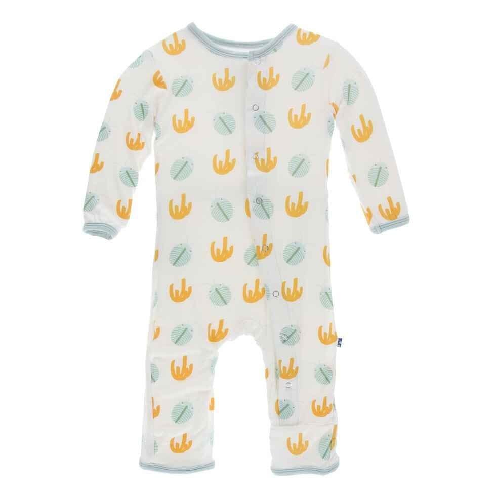 Print Bamboo Coverall with Snaps - Trilobites