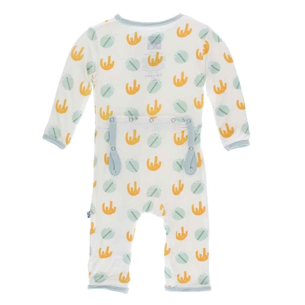 Print Bamboo Coverall with Snaps - Trilobites - Image 2