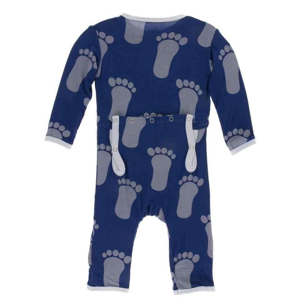 Print Bamboo Coverall with Zipper - Flag Blue Bigfoot - Image 2