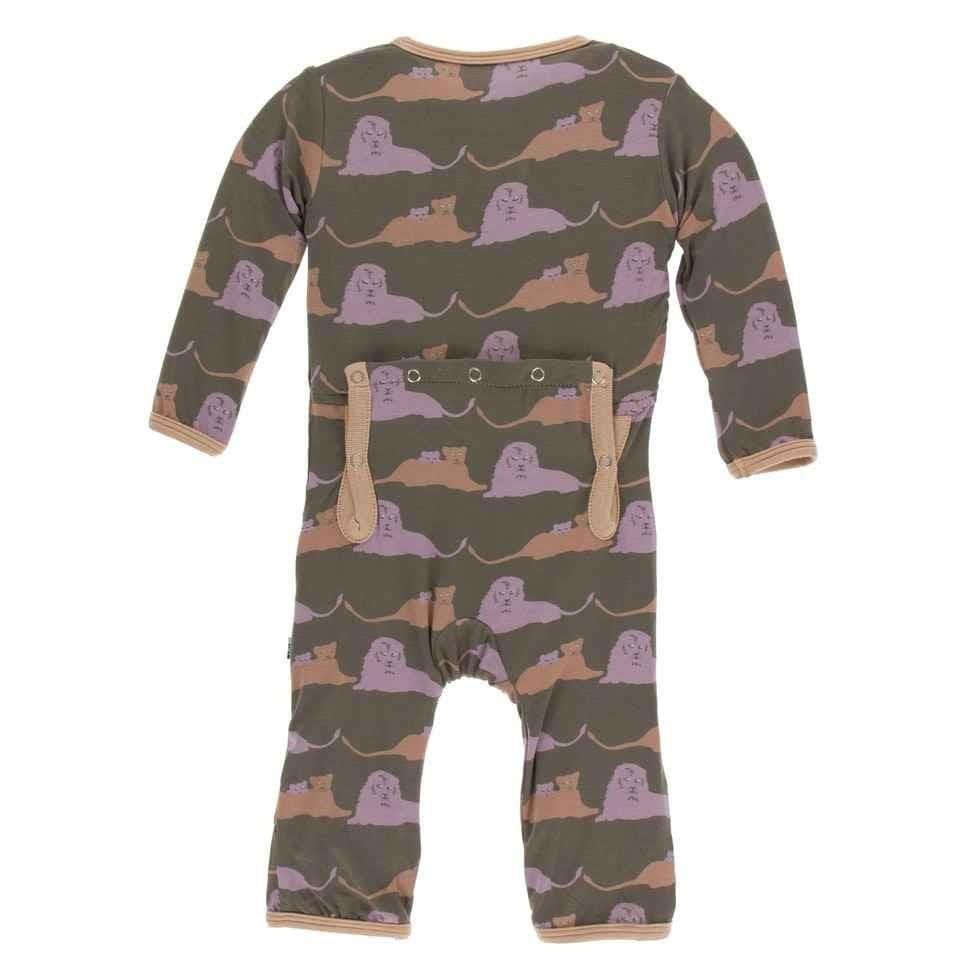 Print Bamboo Coverall with Zipper - Lions - Image 2