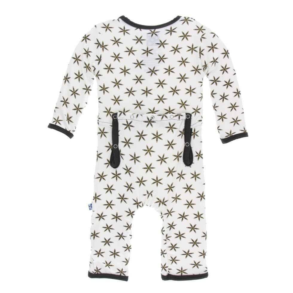 Print Bamboo Coverall with Zipper - Natural Star Anise - Image 2