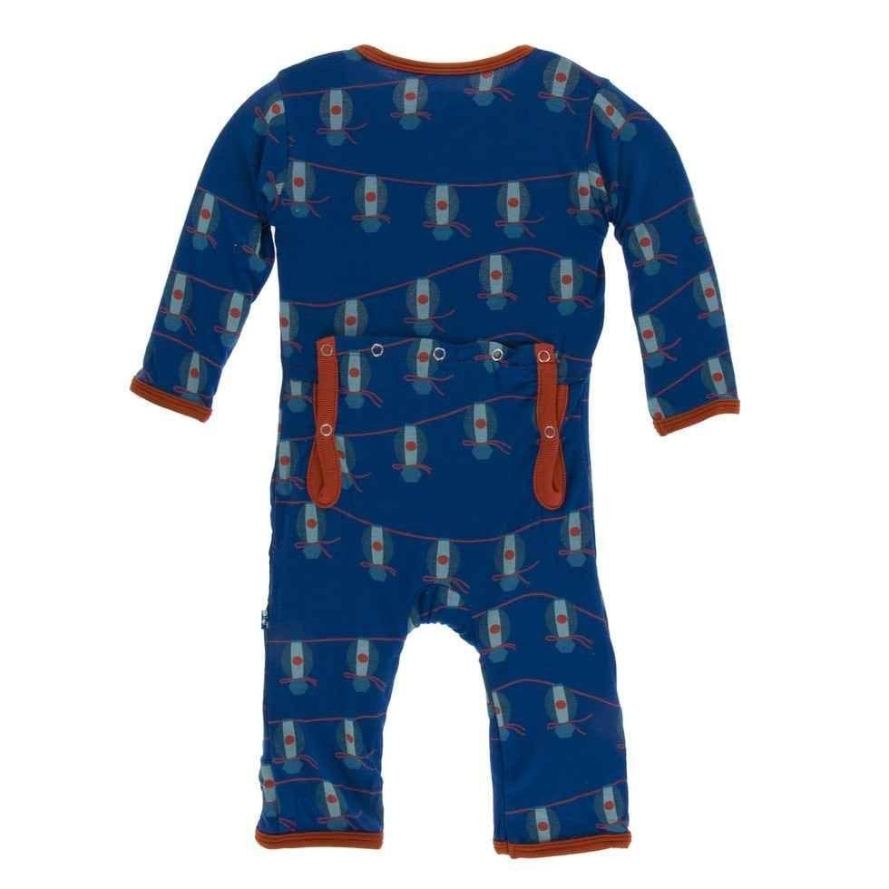 Print Bamboo Coverall with Zipper - Navy Lantern Festival - Image 2