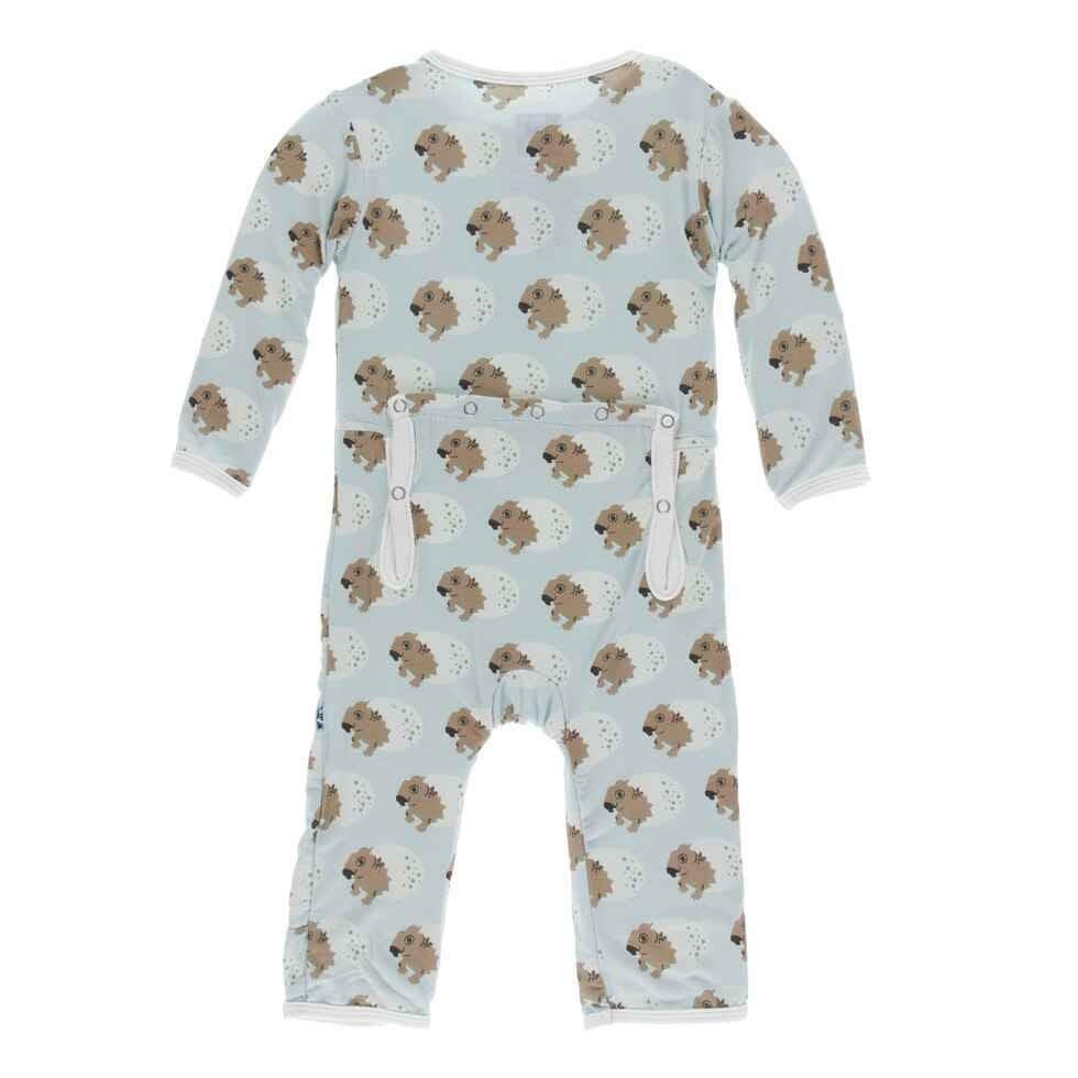 Print Bamboo Coverall with Zipper - Spring Sky Diictodon - Image 2
