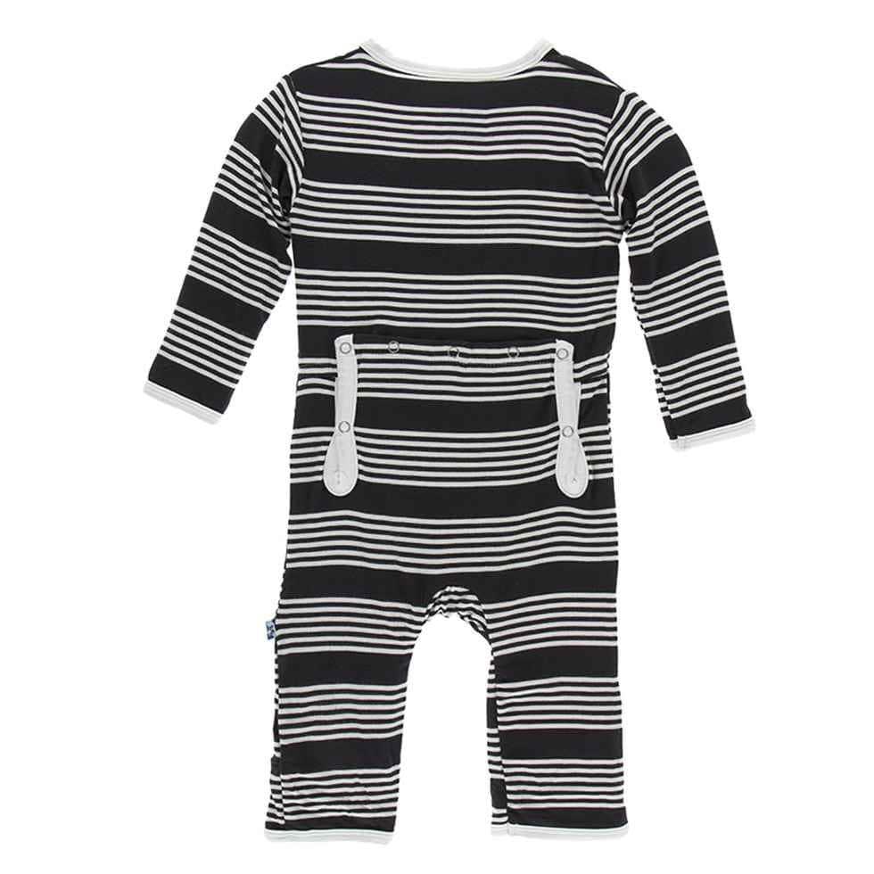 Print Bamboo Coverall with Zipper - Zebra Agriculture Stripe - Image 2