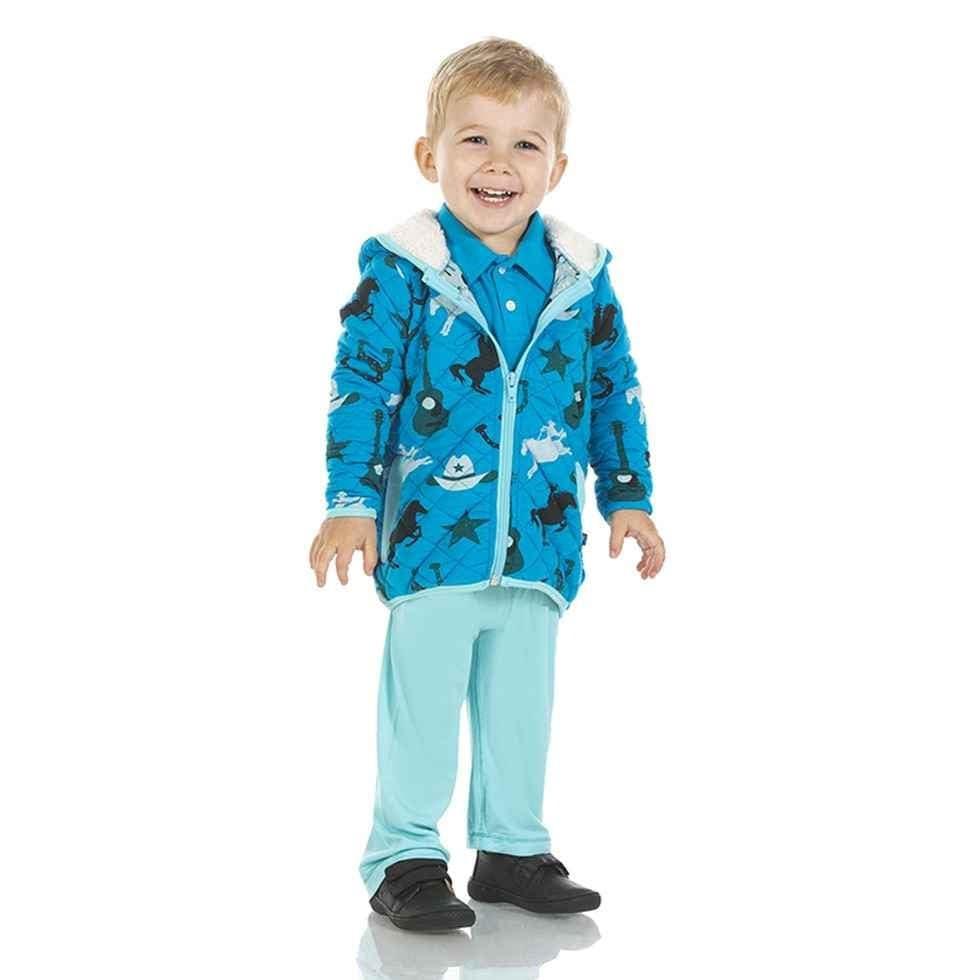 Print Bamboo Quilted Jacket with Sherpa-Lined Hood - Amazon Cowboy/Jade Garden Tools - Image 2