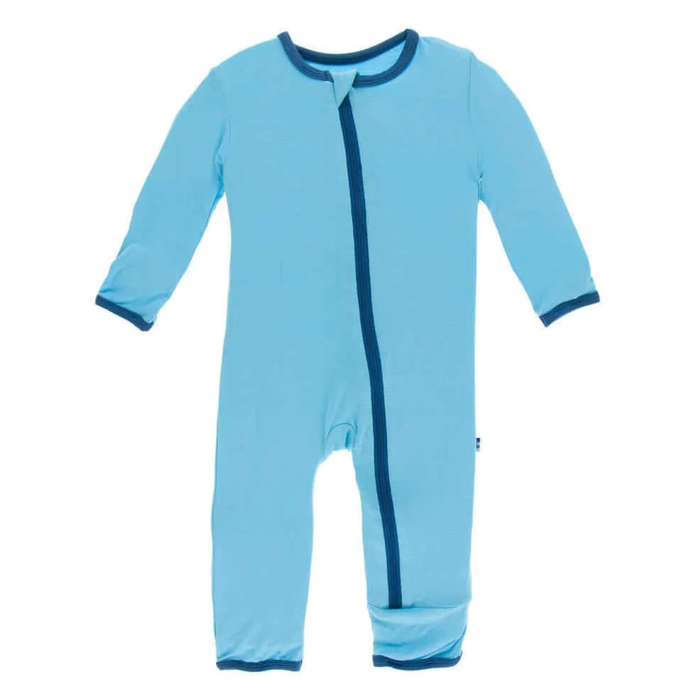 Solid Coverall with Zipper - Confetti with Twilight - Image 2