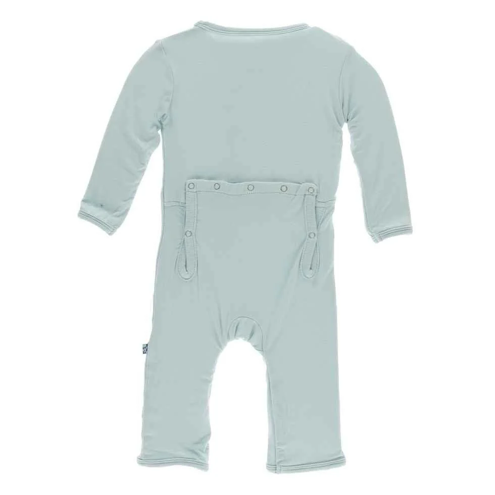 Solid Bamboo Coverall with Zipper - Spring Sky - Image 2