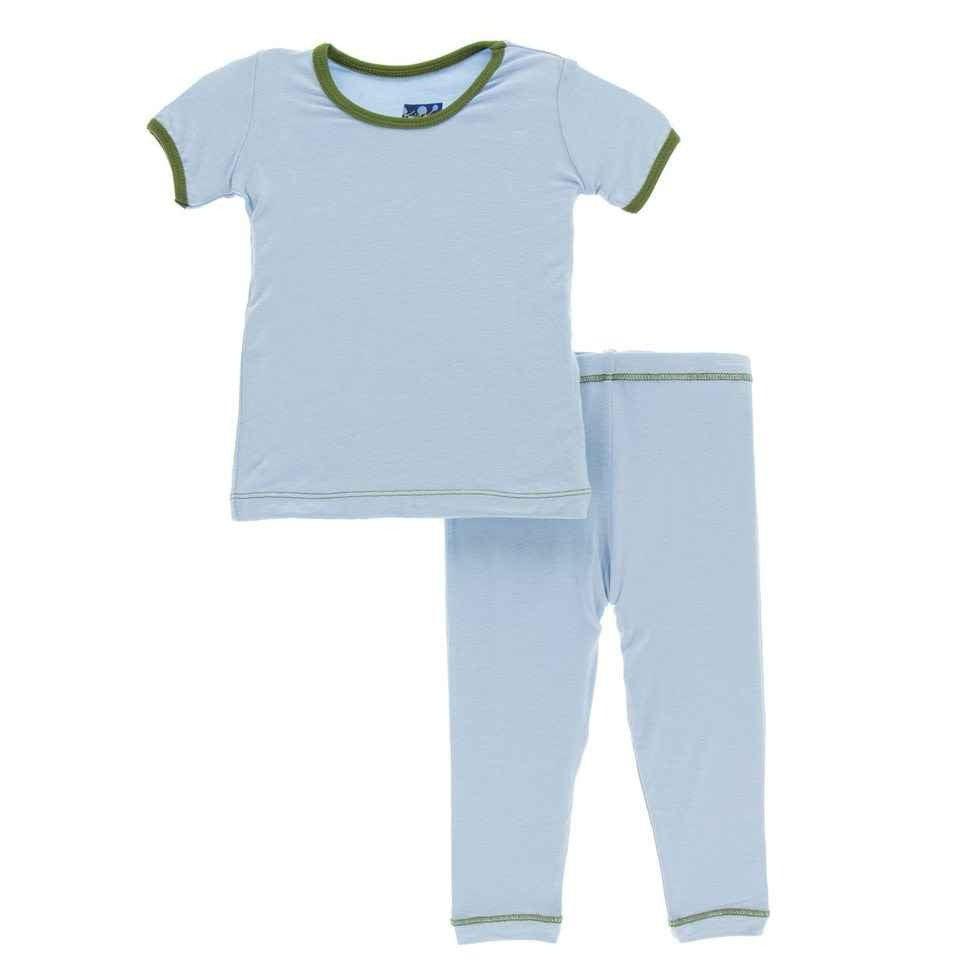 Solid Bamboo Short Sleeve Pajama Set, Pond with Moss - Image 2