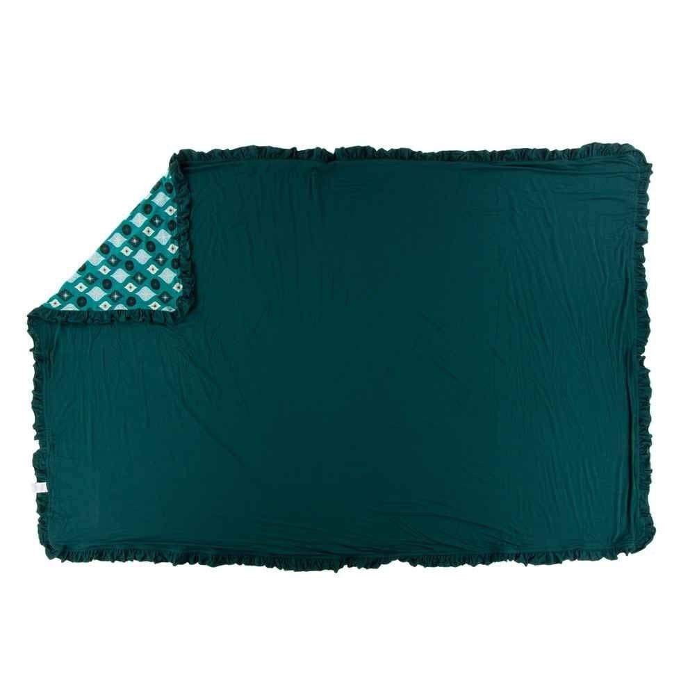 Holiday Bamboo Ruffle Toddler Blanket - Christmas Plaid, One Size - Image 4