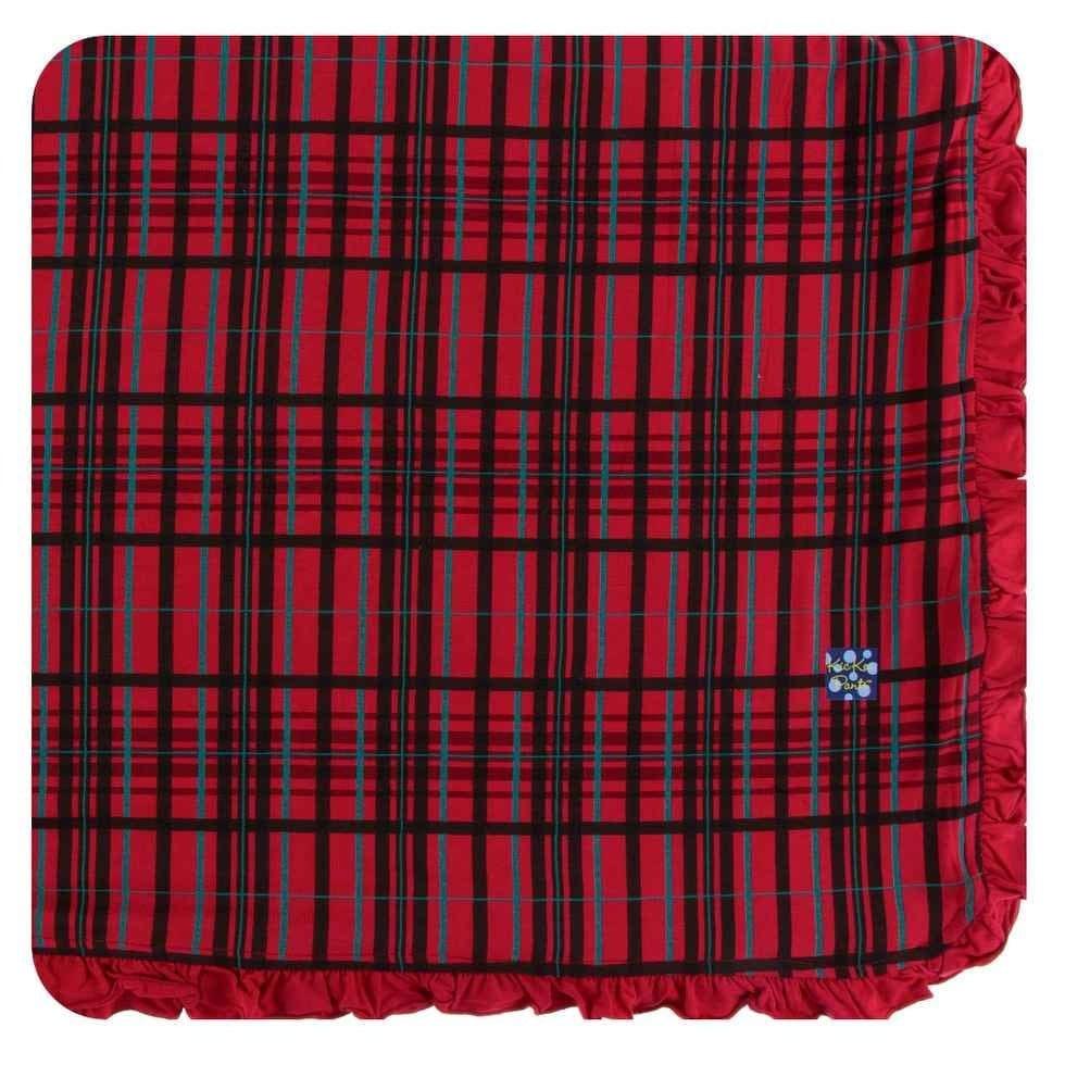 Holiday Bamboo Ruffle Toddler Blanket - Christmas Plaid, One Size - Image 6