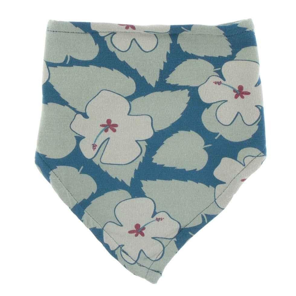 Print Bamboo Bandana Bib - Oasis Hibiscus, One Size