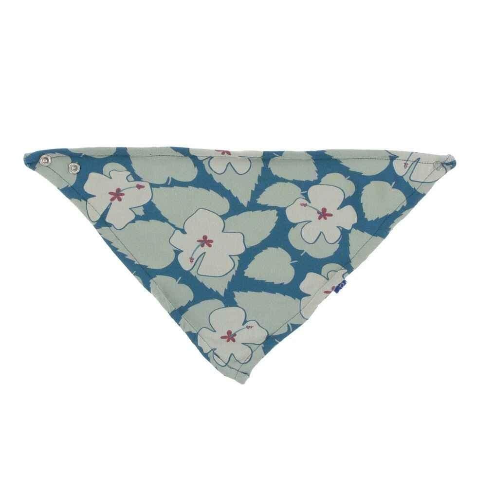 Print Bamboo Bandana Bib - Oasis Hibiscus, One Size - Image 2