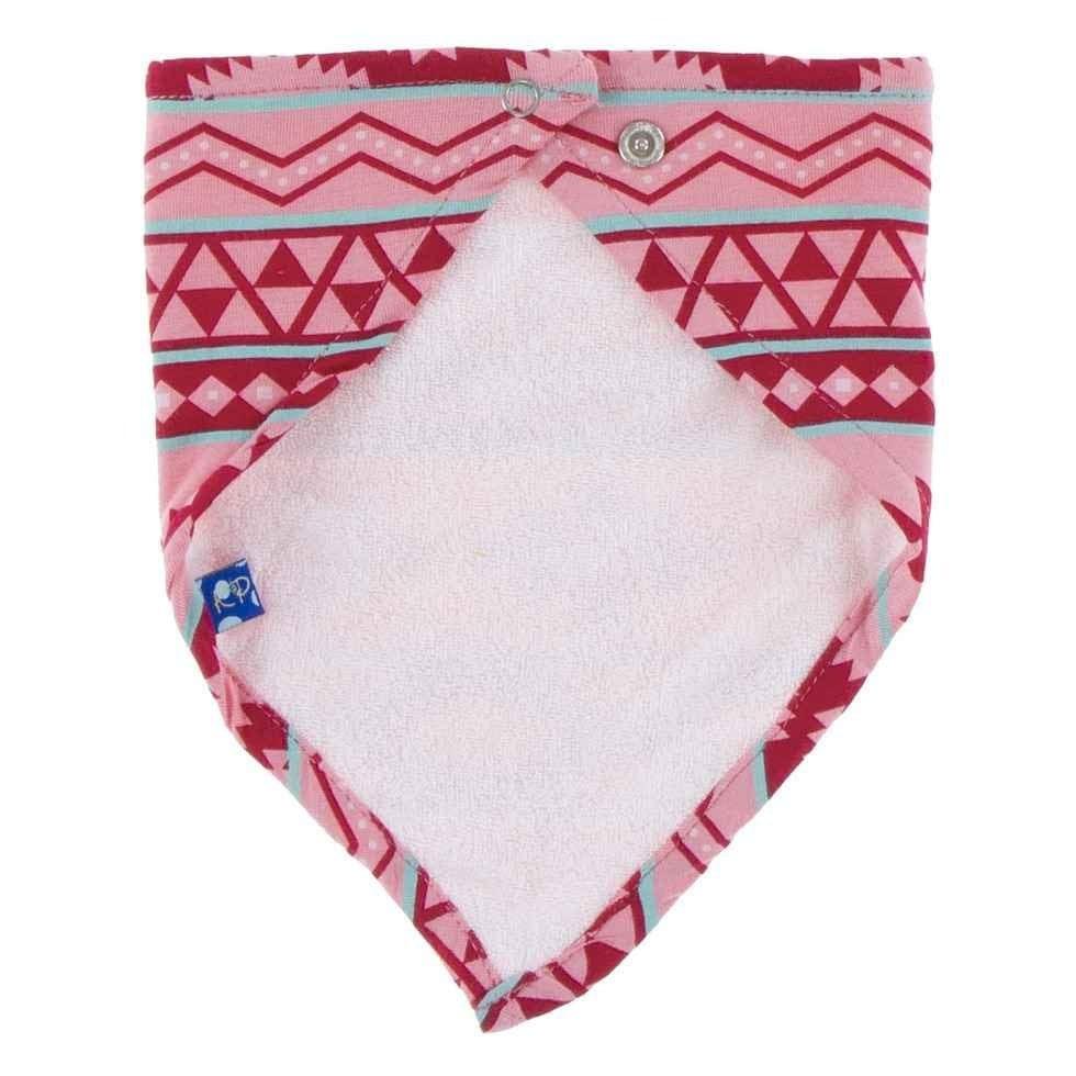 Print Bamboo Bandana Bib - Strawberry Mayan Pattern, One Size - Image 2