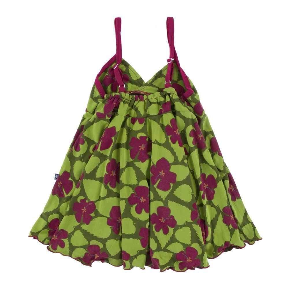 Print Cancun Spaghetti Strap Dress - Pesto Hibiscus - Image 2