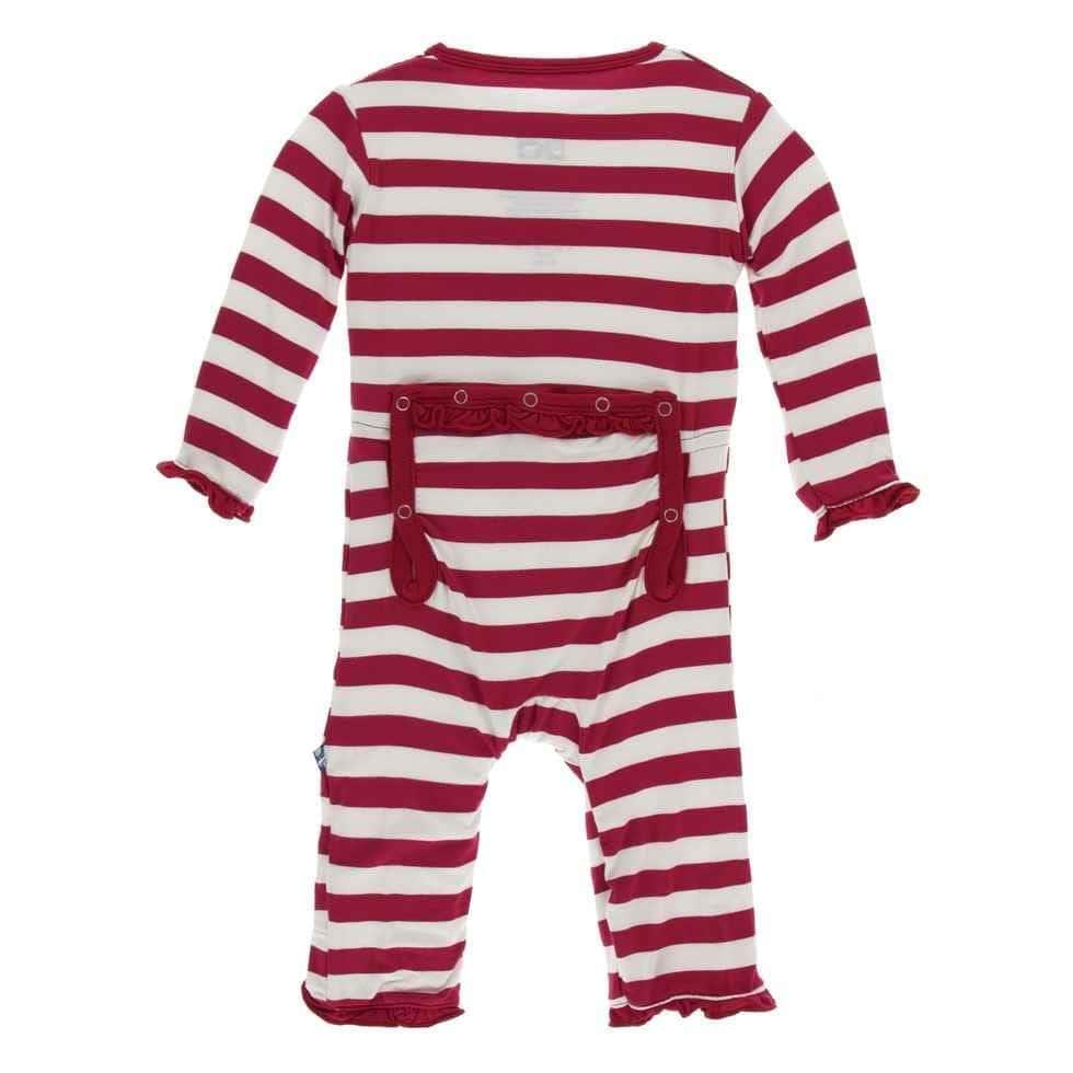 Print Bamboo Classic Ruffle Coverall with Zipper - Candy Cane Stripe 2019 - Image 2