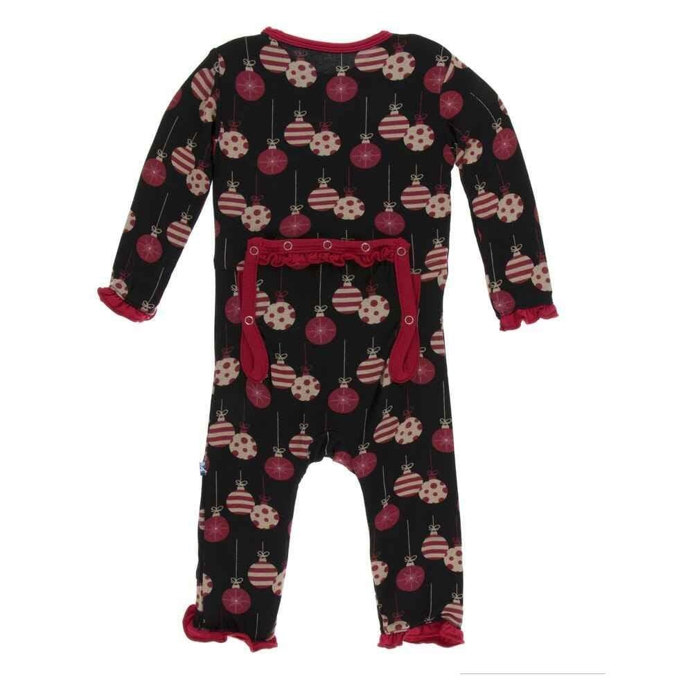 Print Bamboo Classic Ruffle Coverall with Zipper - Midnight Ornaments - Image 2