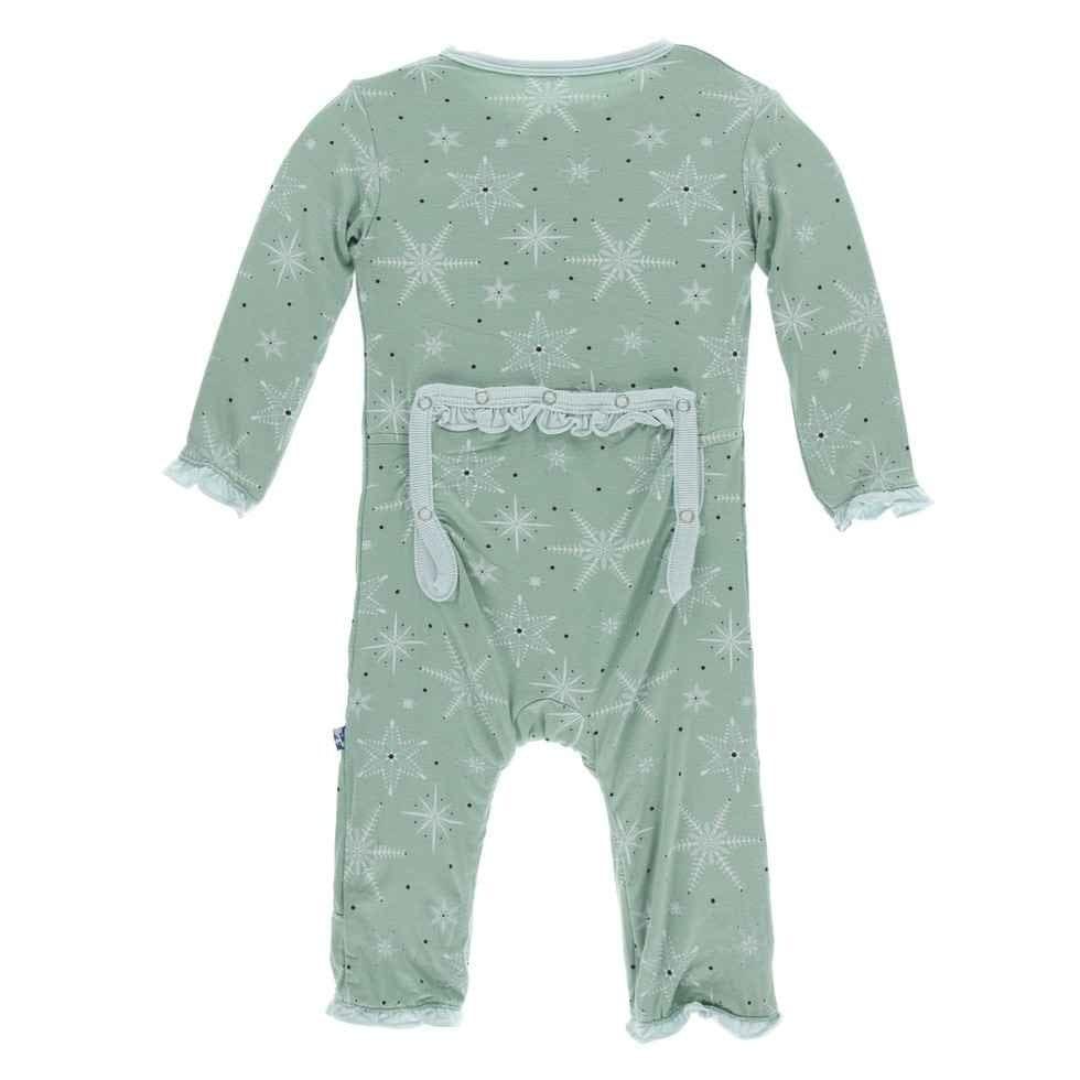 Print Bamboo Classic Ruffle Coverall with Zipper - Shore Snowflakes - Image 2