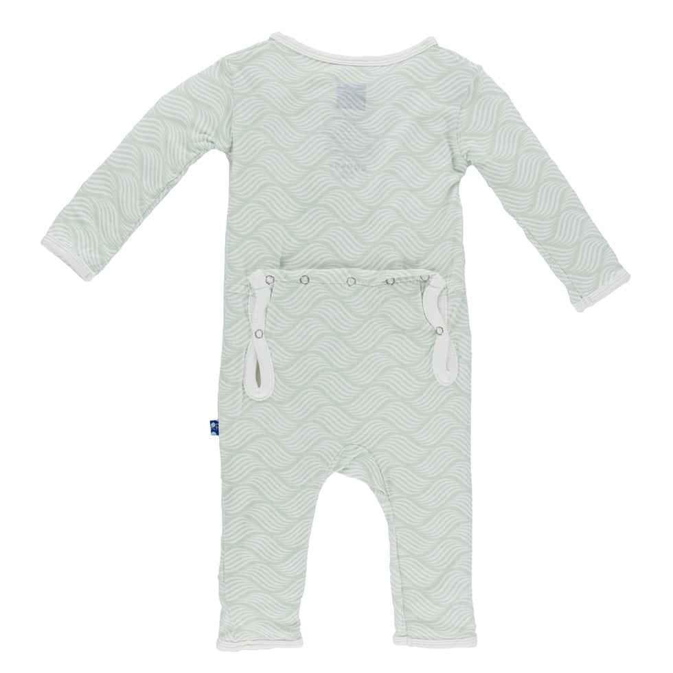 Print Bamboo Coverall - Aloe Water Lattice - Image 2