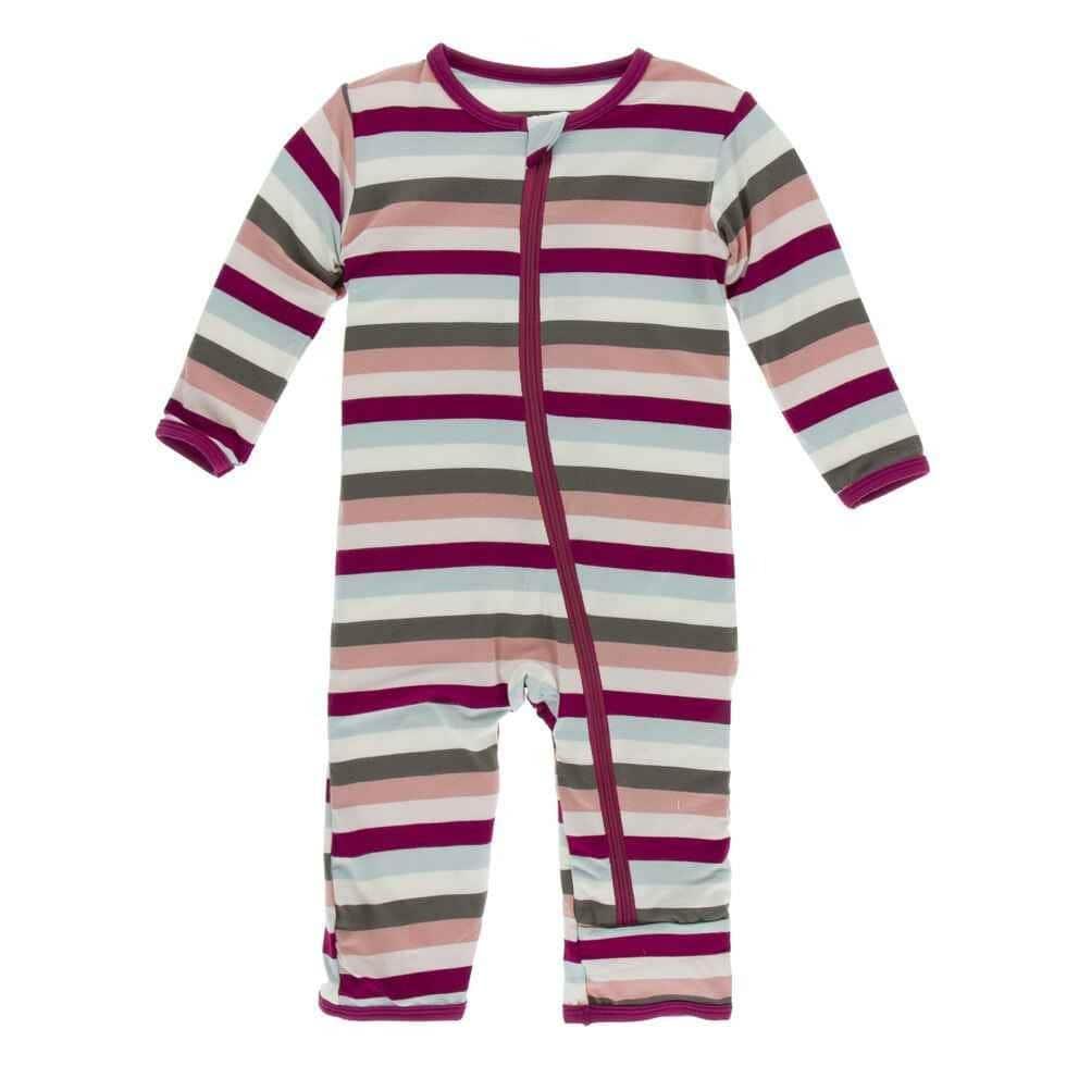 Print Bamboo Coverall with Zipper - Geology Stripe - Image 2