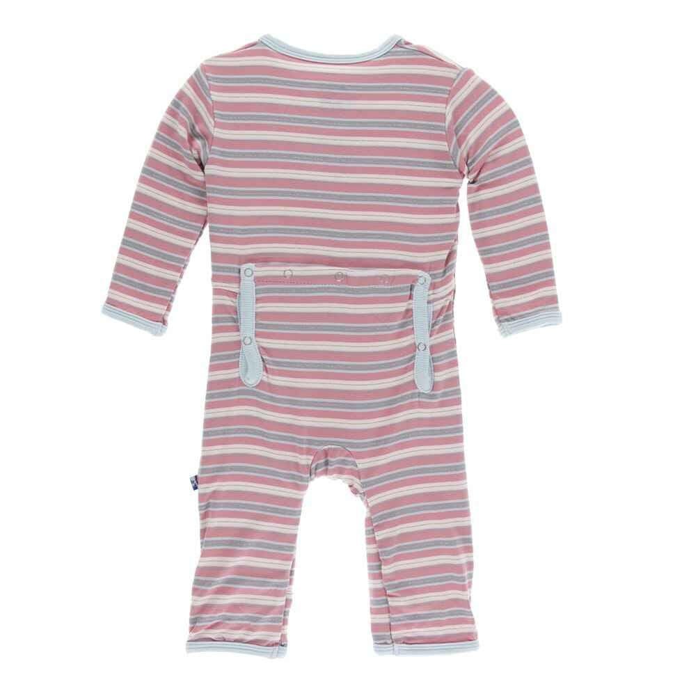 Print Bamboo Coverall with Zipper - India Dawn Stripe - Image 2