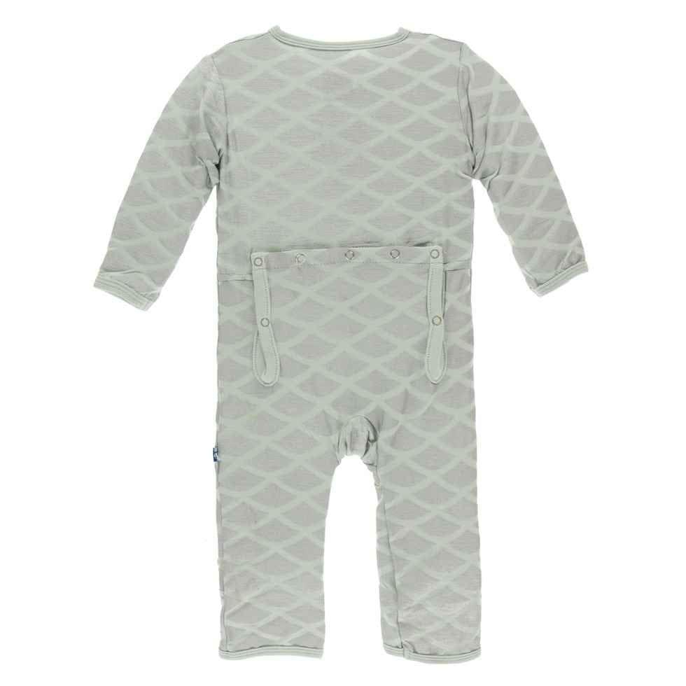 Print Bamboo Coverall with Zipper - Iridescent Mermaid Scales - Image 2