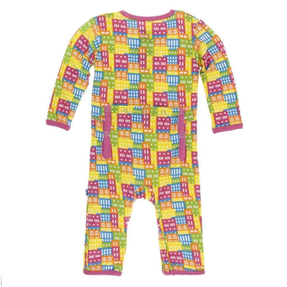 Print Bamboo Coverall with Zipper - Natural Houses - Image 2