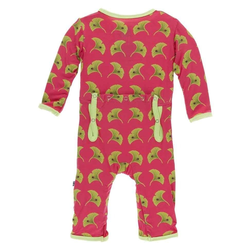 Print Bamboo Coverall with Zipper - Red Ginger Ginkgo - Image 2