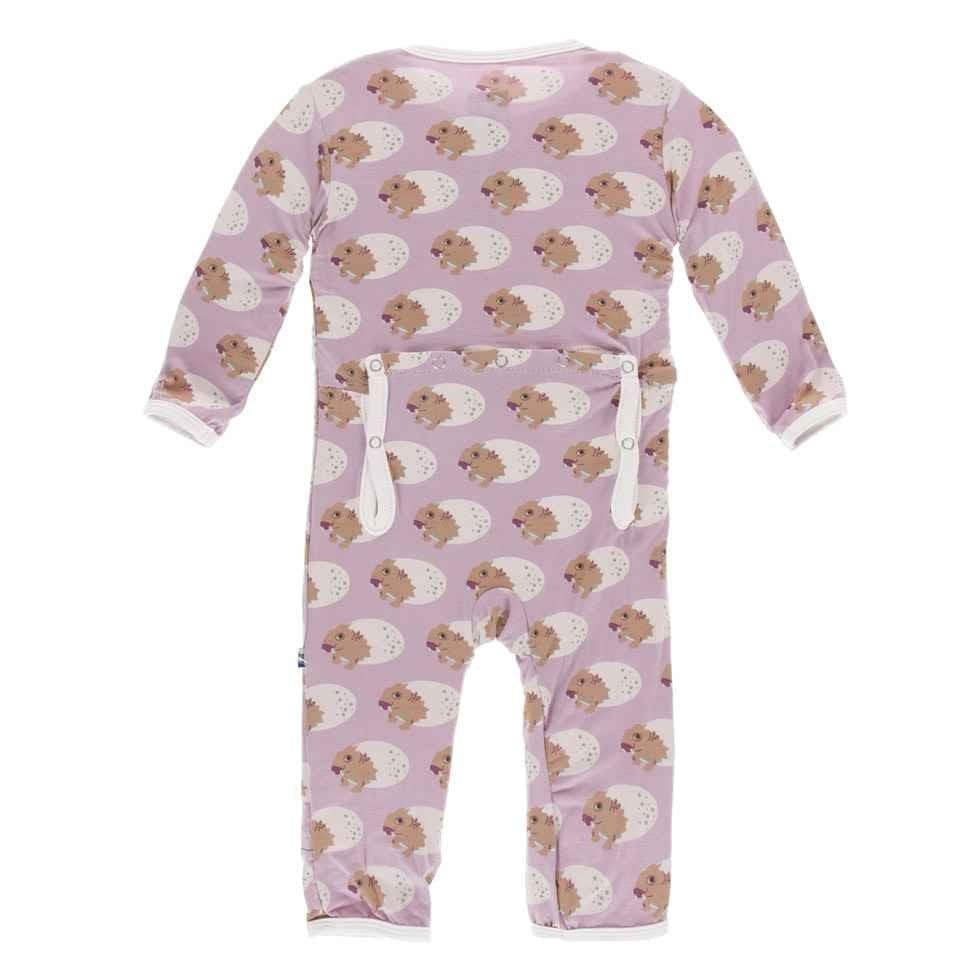 Print Bamboo Coverall with Zipper - Sweet Pea Diictodon - Image 2