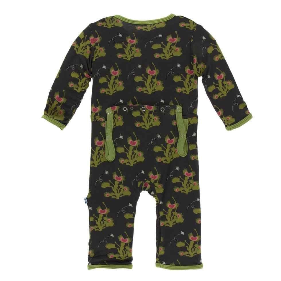 Print Bamboo Coverall with Zipper - Zebra Venus Flytrap - Image 2
