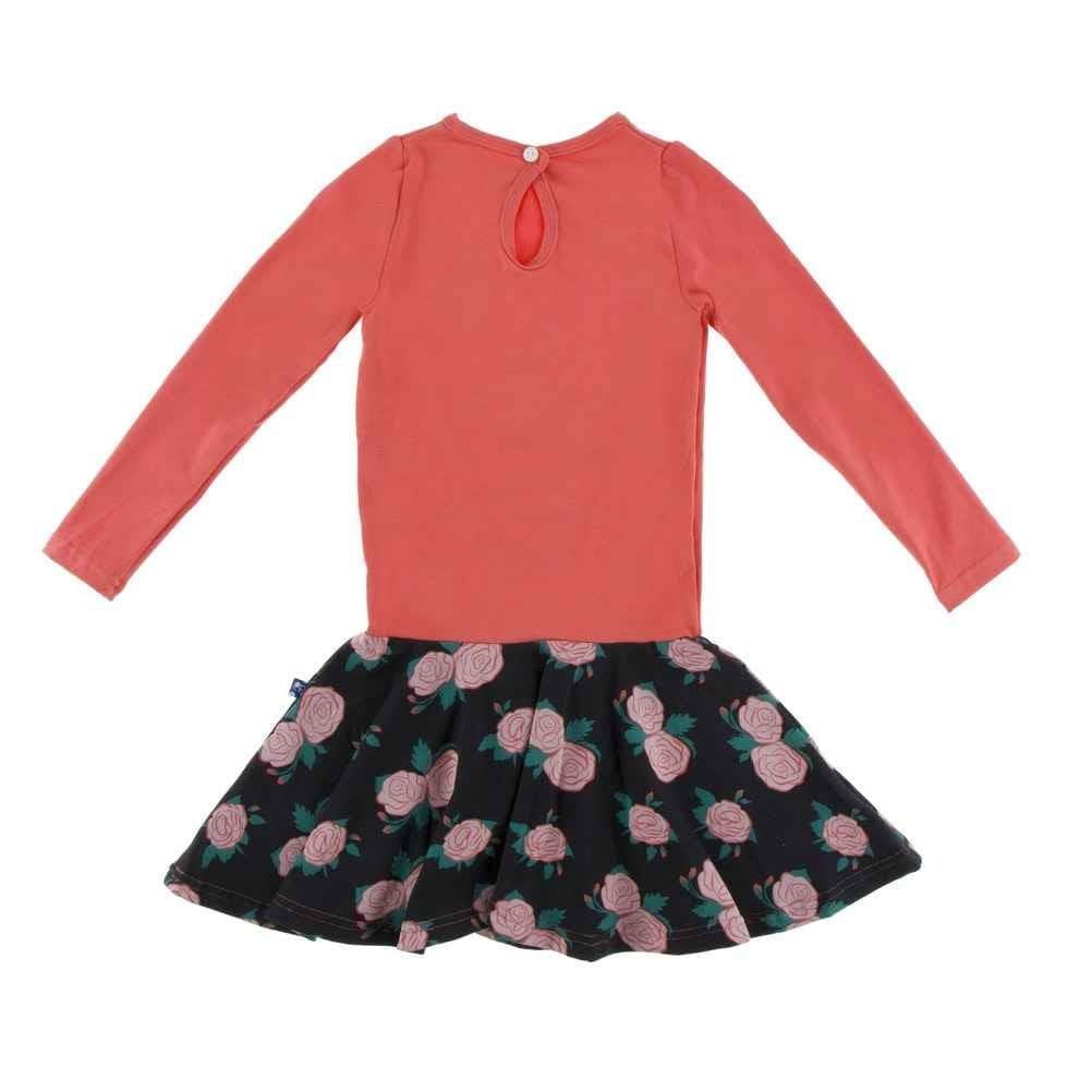 Print Bamboo Keyhole Performance Jersey Dress, English Rose Garden - Image 2
