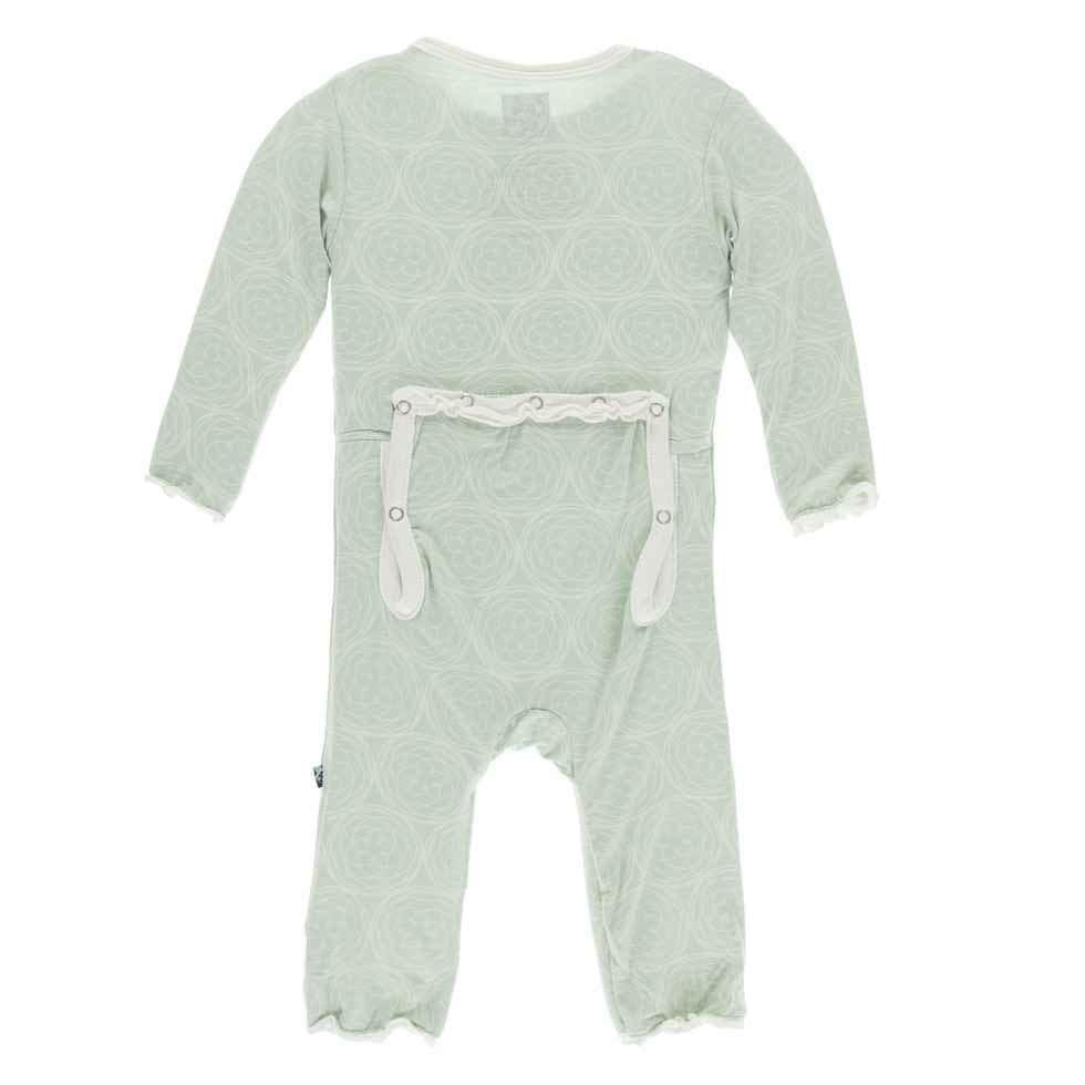 Print Bamboo Muffin Ruffle Coverall with Zipper - Aloe Venus Orbit - Image 2