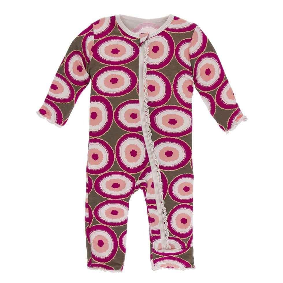 Print Bamboo Muffin Ruffle Coverall with Zipper - Falcon Agate Slices - Image 2