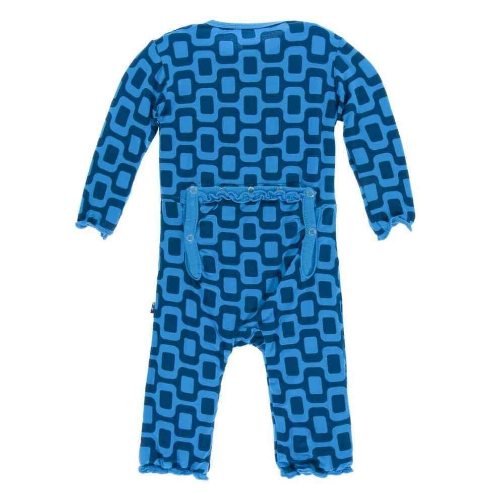 Print Bamboo Muffin Ruffle Coverall with Zipper - Ipanema - Image 2