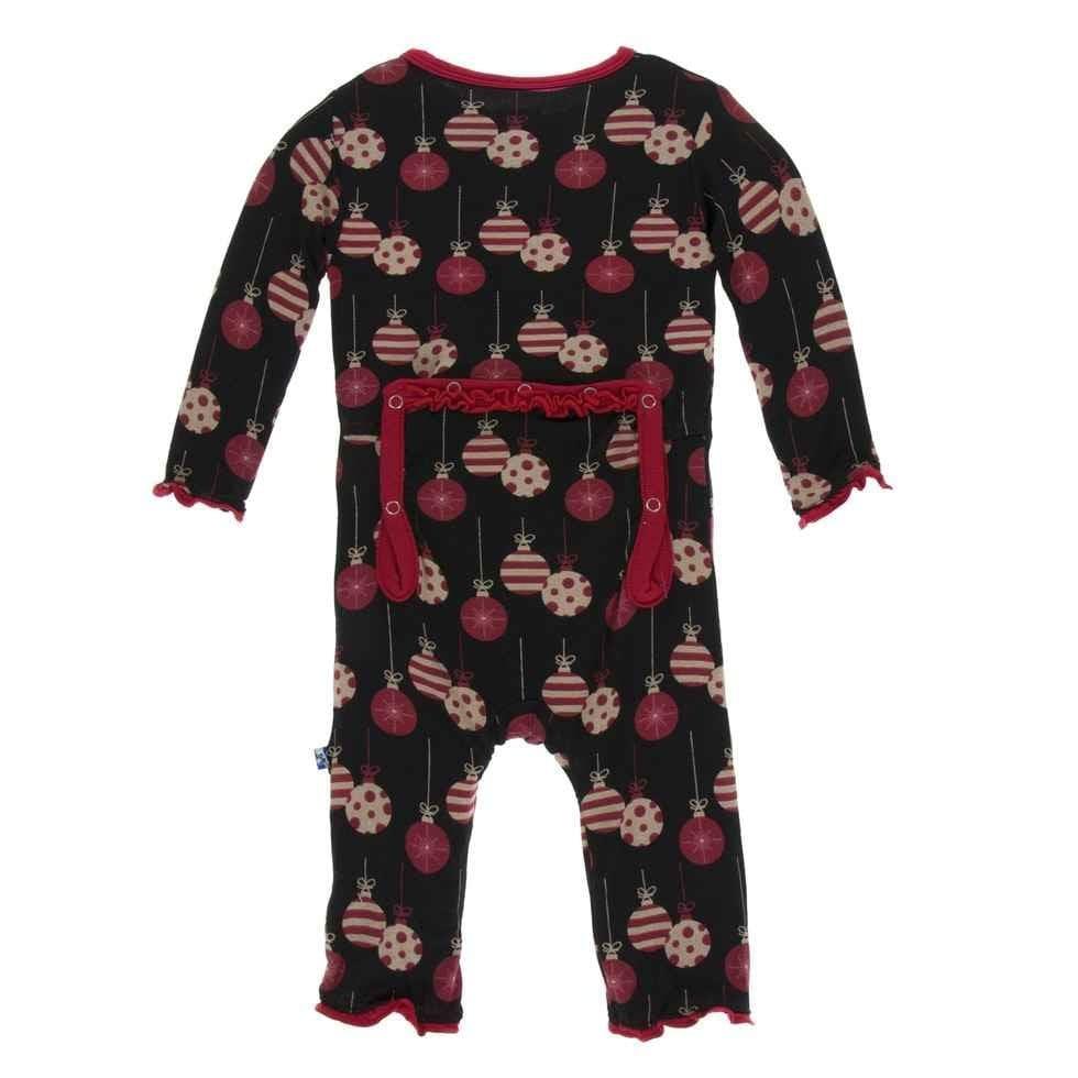Print Bamboo Muffin Ruffle Coverall with Zipper - Midnight Ornaments - Image 2