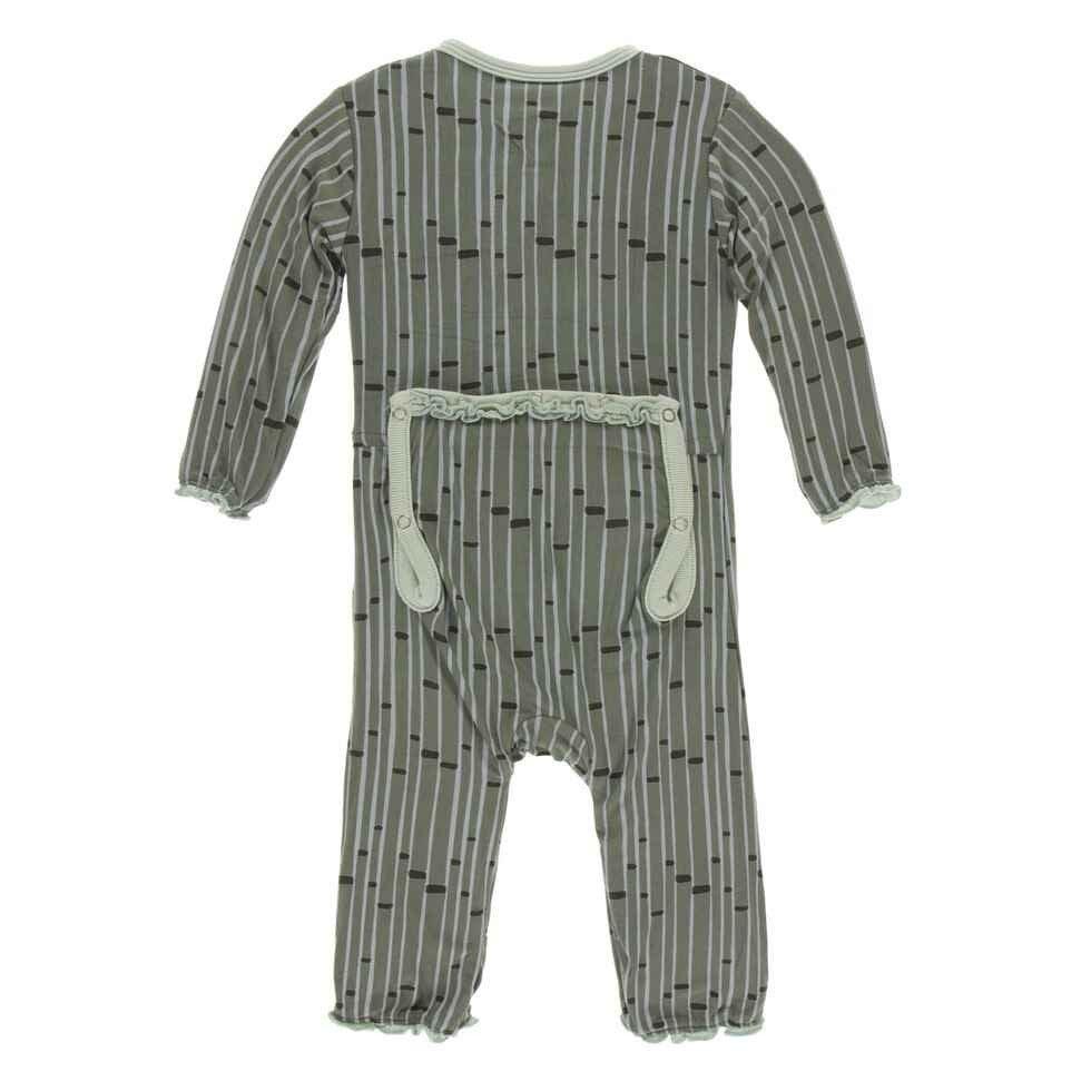 Print Muffin Ruffle Coverall with Zipper - Succulent Bamboo - Image 2