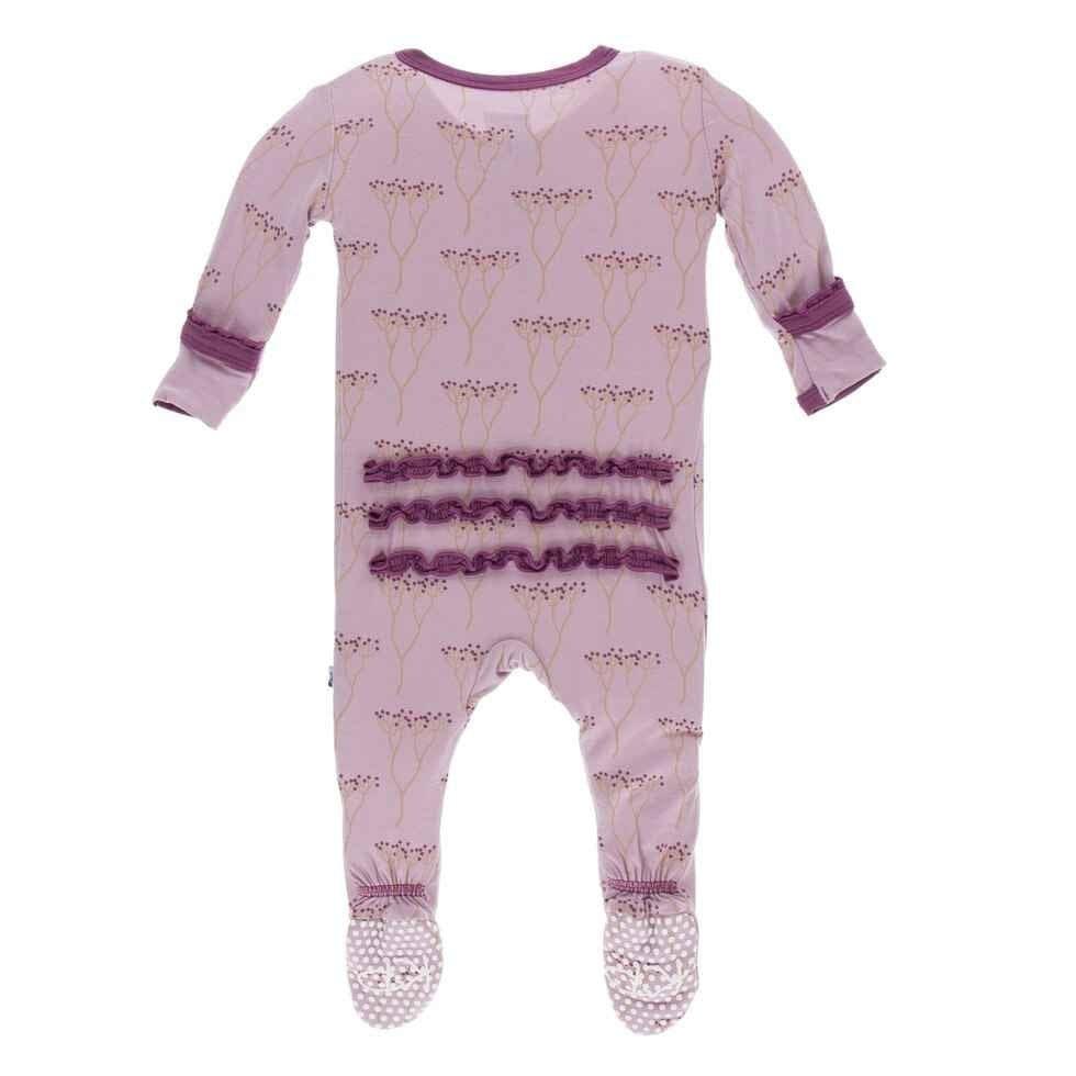 Print Bamboo Muffin Ruffle Footie with Snaps - Cooksonia - Image 2