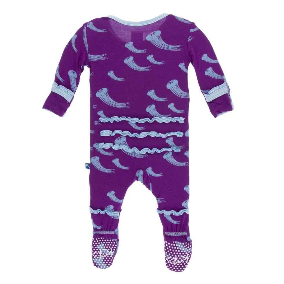 Print Muffin Ruffle Footie with Zipper - Starfish Jellies - Image 2