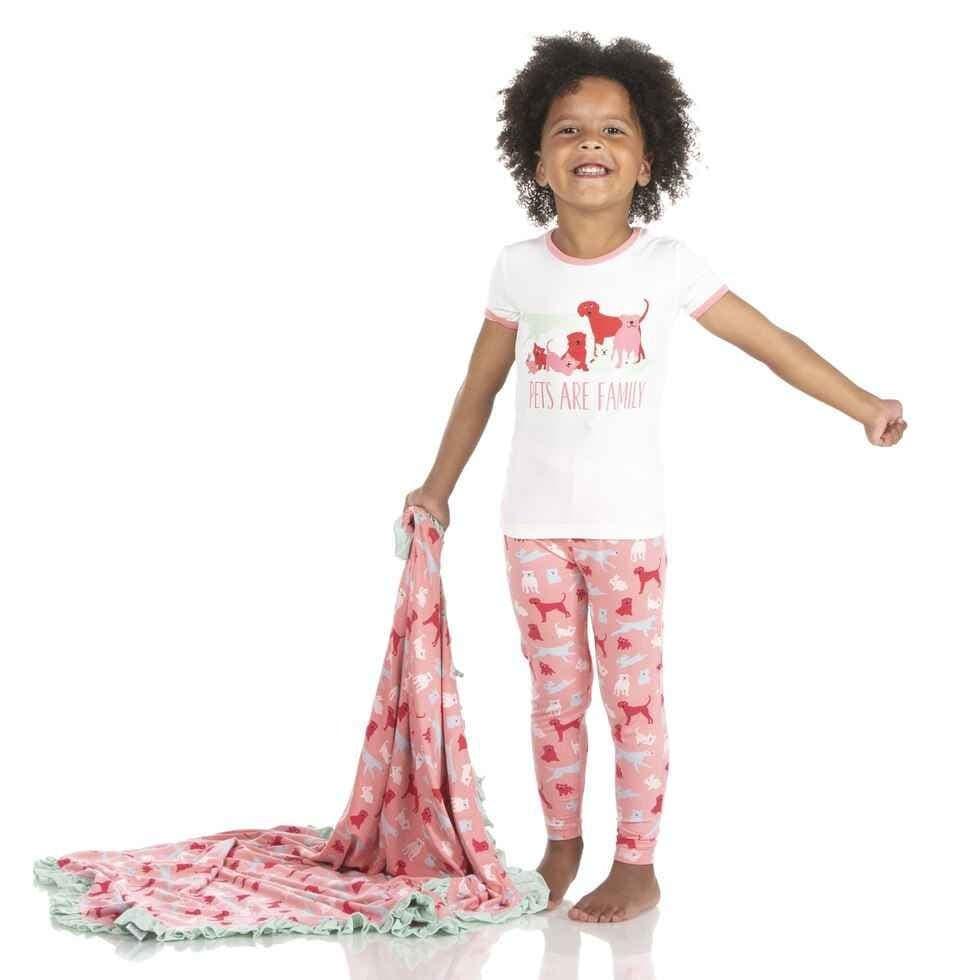 Print Bamboo Short Sleeve Pajama Set - Strawberry Domestic Animals - Image 2