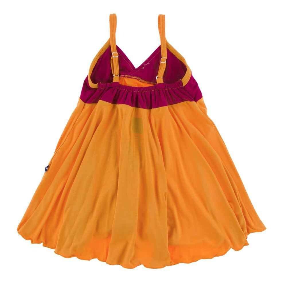 Solid Bamboo Cancun Spaghetti Strap Dress - Rhododendron with Apricot - Image 2