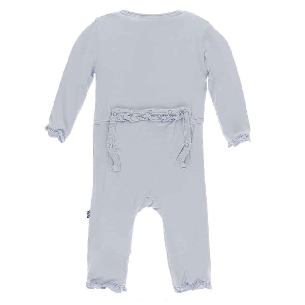 Solid Bamboo Classic Ruffle Coverall with Zipper - Dew - Image 2