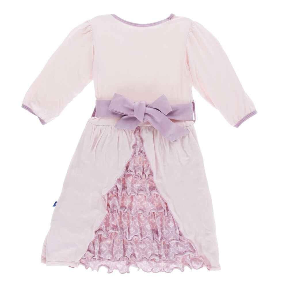 Solid Bamboo Long Sleeve Oh La La Dress, Macaroon - Image 2