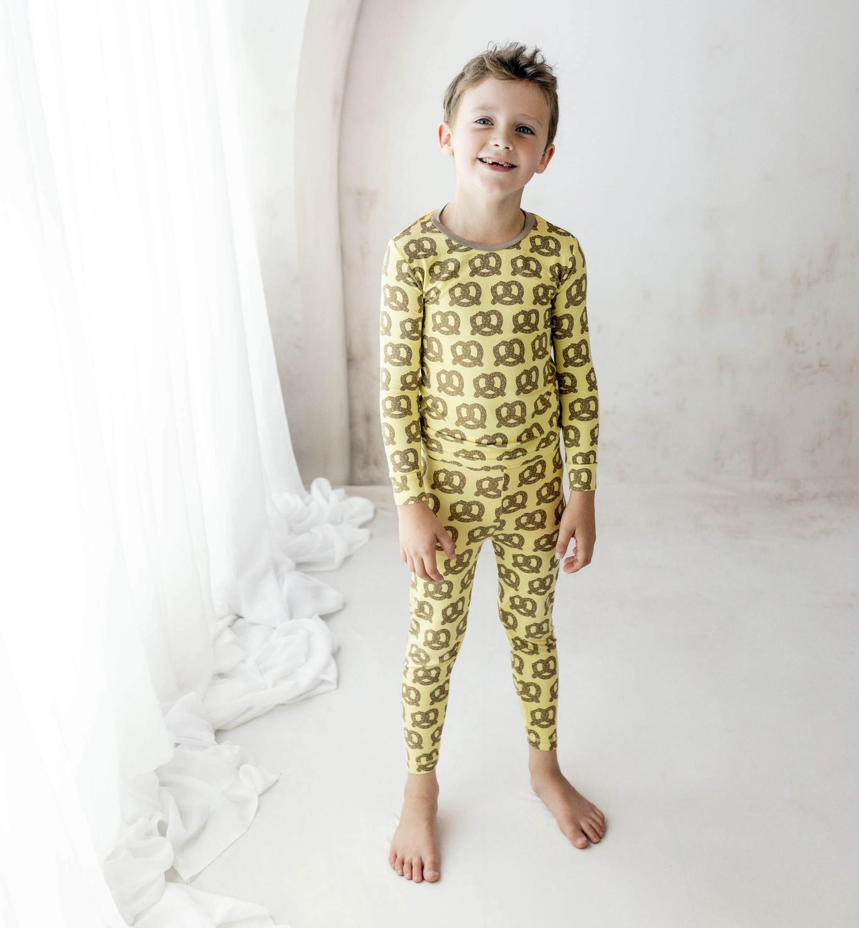 Bamboo Long Sleeve Pajama Set - Flax Giant Pretzel - Image 2