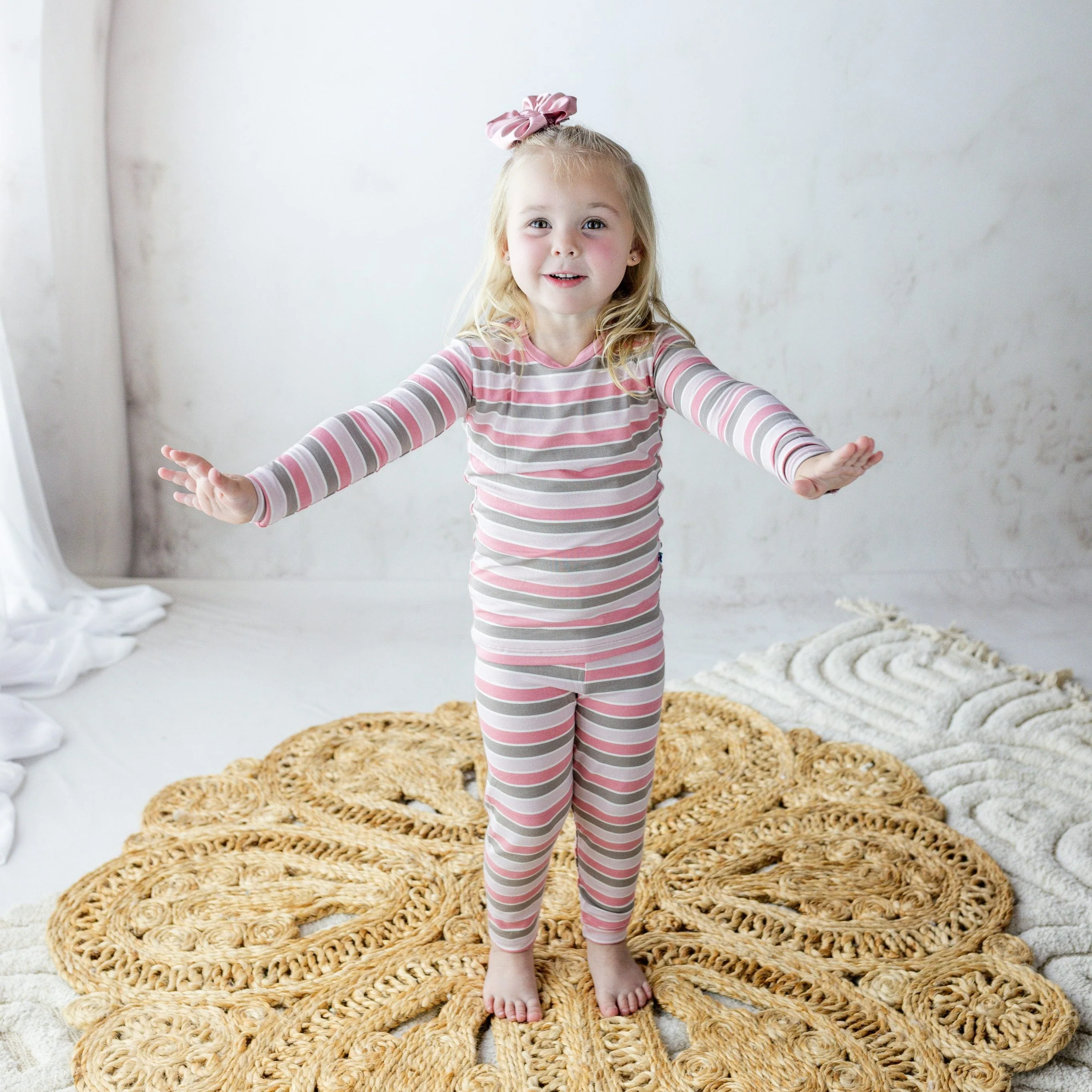 Bamboo Long Sleeve Pajama Set - Neapolitan Stripe - Image 2