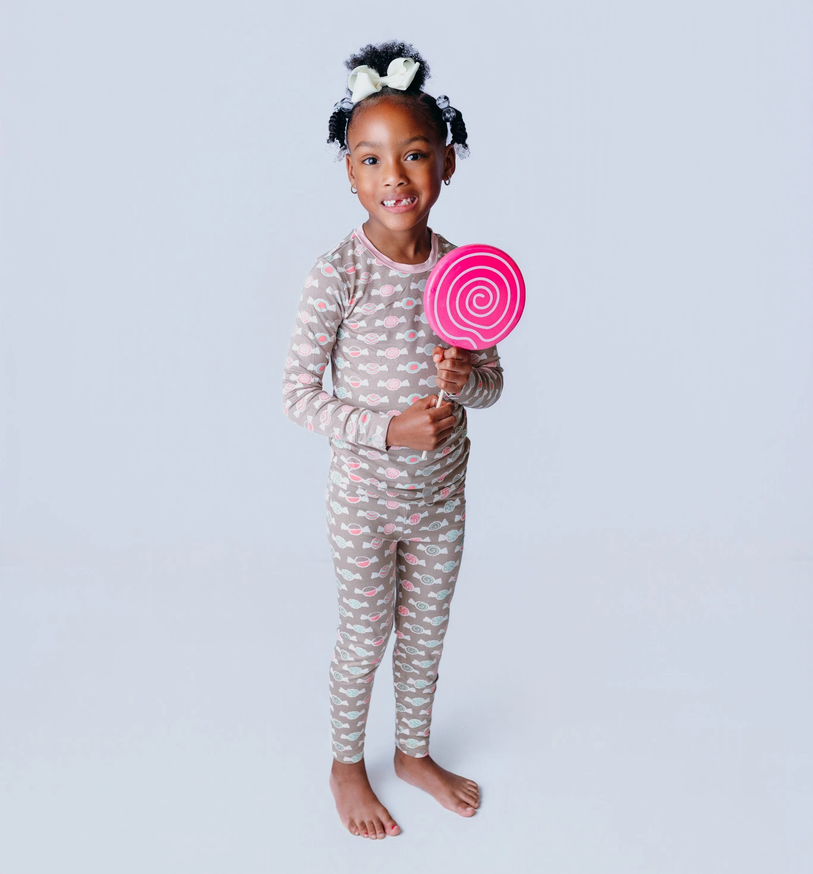 Bamboo Long Sleeve Pajama Set - Portabella Saltwater Taffy - Image 2