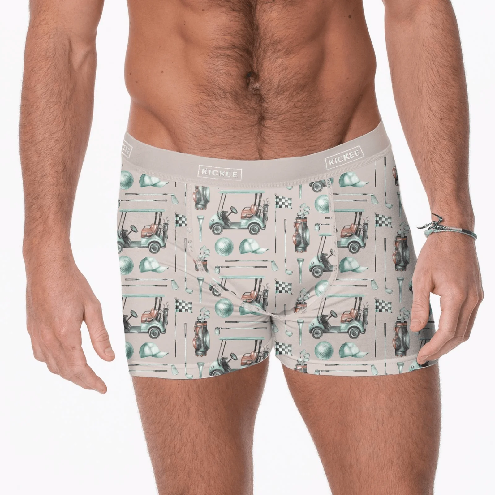 Men's Bamboo Boxer Brief - Latte Golf - Image 2