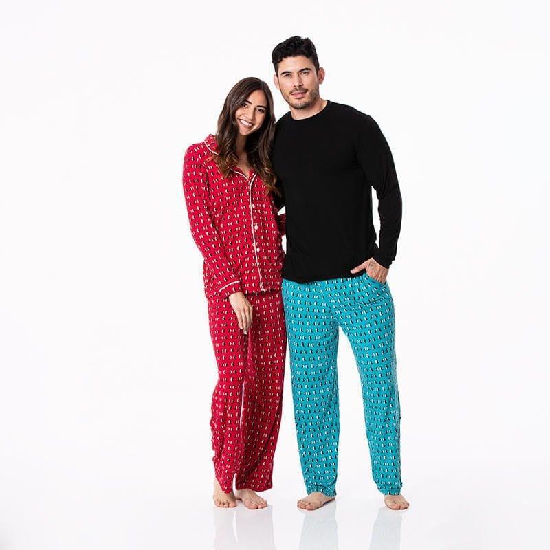 Men's Print Bamboo Long Sleeve Pajama Set - Bay Penguins - Image 3
